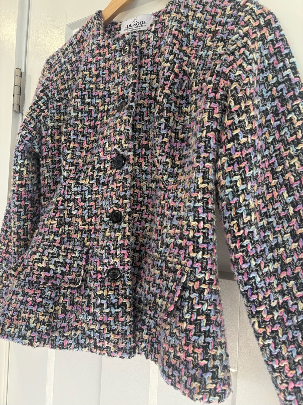 Women’s Tweed Multi-Color Button Jacket